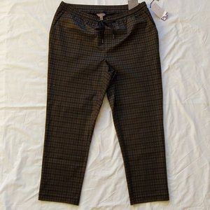 One By Chapter One Women's Black, Brown & Gray Plaid Capris Pants Plus Size 1X